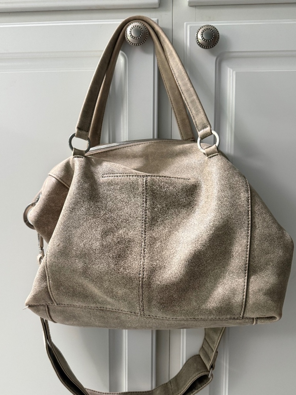 HAMMITT METALLIC SILVER LEATHER STUDDED LARGE TOTE/SHOULDER BAG - Picture 2 of 7
